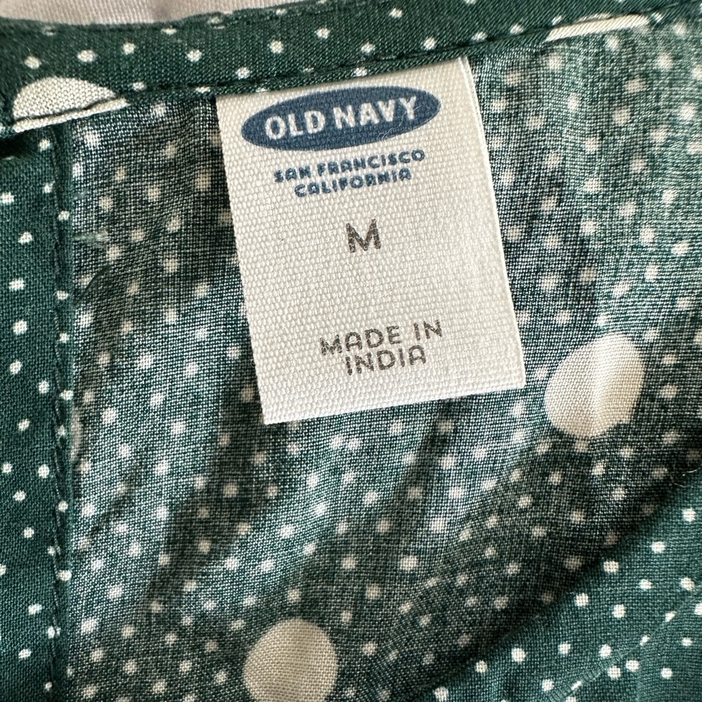 Green Polka Dot Swing Dress - Picture 2 of 3